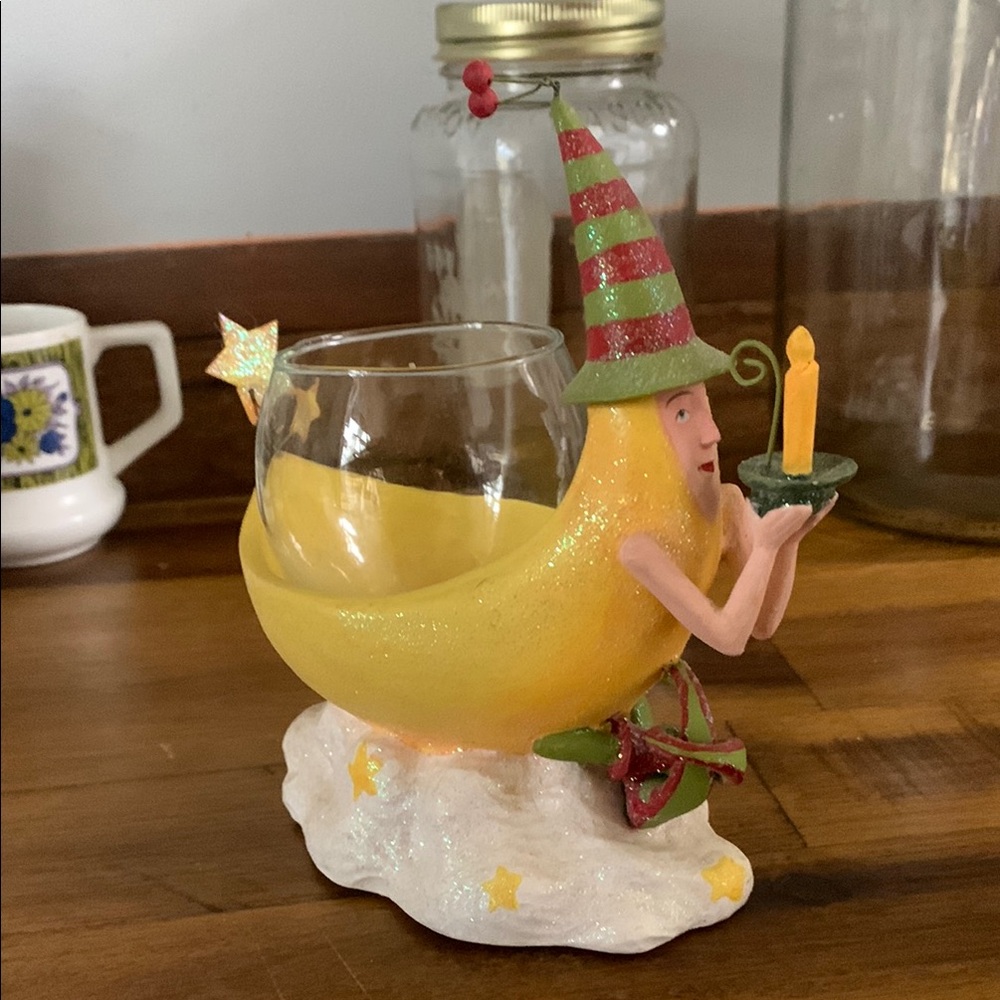 Sept 56 Krinkles Whimsical Moon and Elf Candle Holder